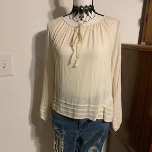 Forever 21 Beige Boho Peasant Blouse